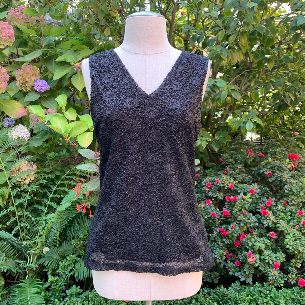 NWOT Banana Republic Metallic Lace Top Sz S